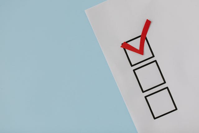 a red checkmark in a box