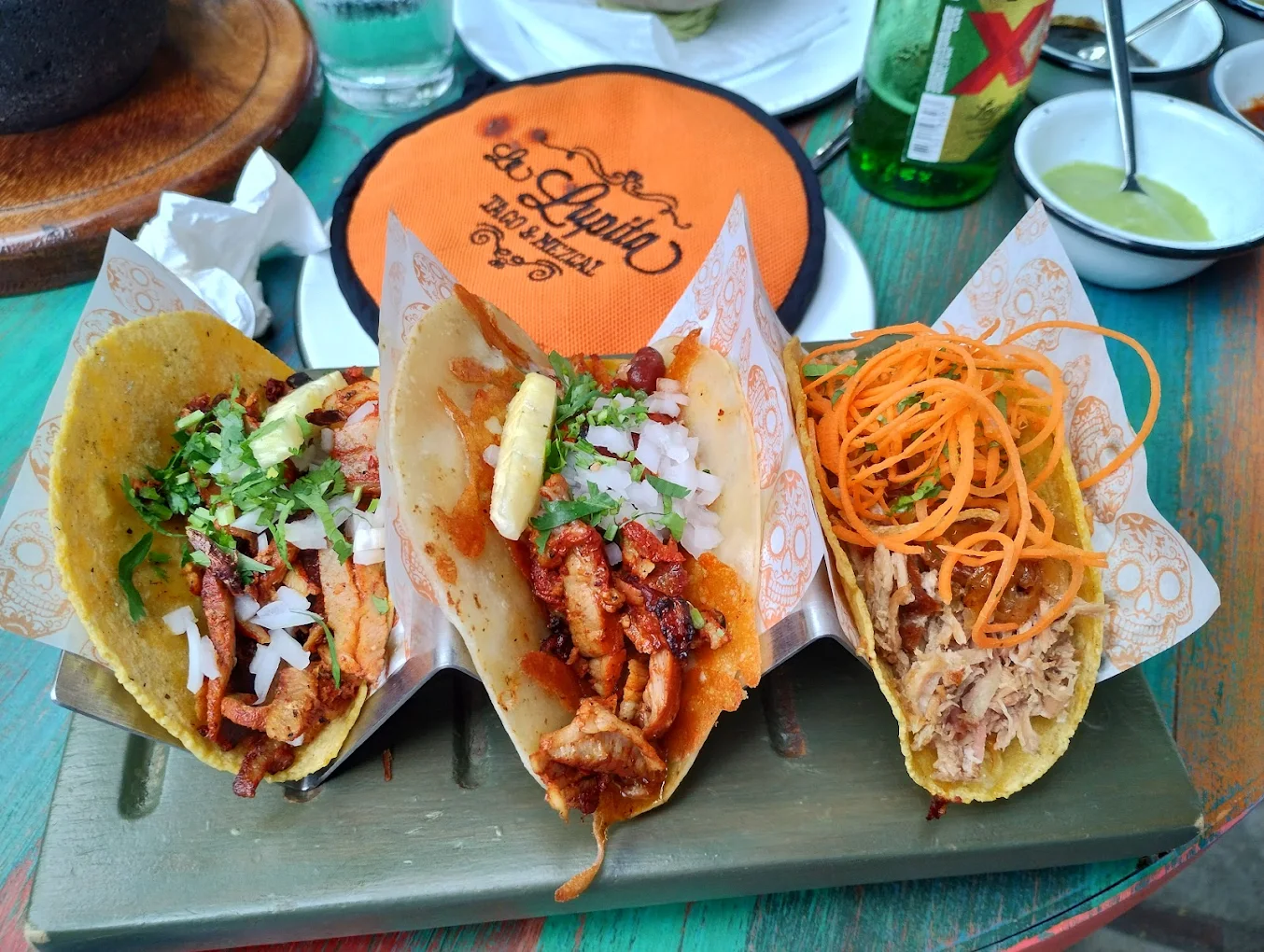 Gluten-free tacos and mezcal at La Lupita Taco & Mezcal in Cabo 