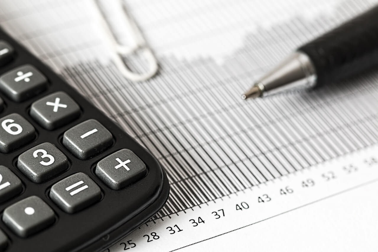 a calculator on a spreadsheet